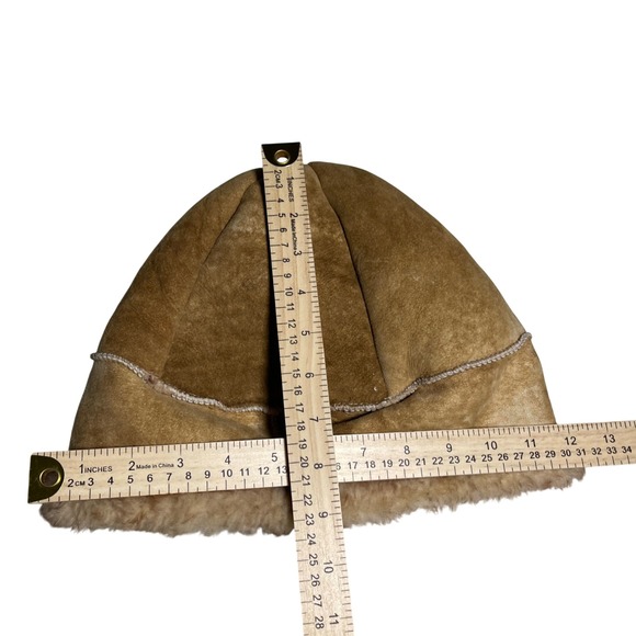 Brown Suede shearling  Winter Hat Cossack vintage - Picture 4 of 6